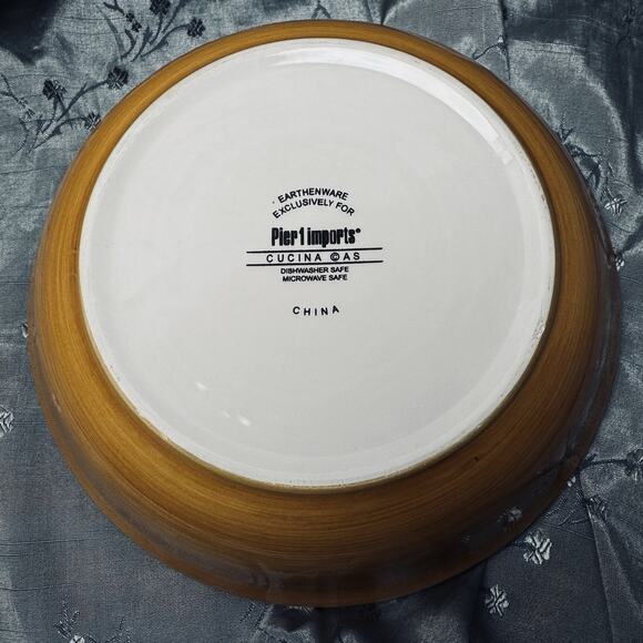 Pier 1 One Earthenware Anitpasto di giorno Pasta Salad Bowl 9.5” Replacement - Picture 2 of 6